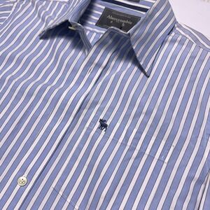 Vintage Abercrombie & Fitch Muscle Shirt Mens Large Blue Striped Button Down Y2K